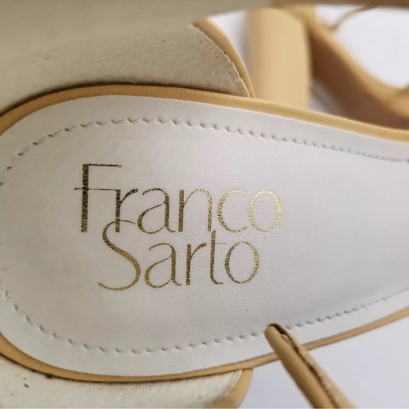 Franco Sarto Women Dima Heeled Sandals Size 11M Beige Leather Ankle Strap - Picture 3 of 15